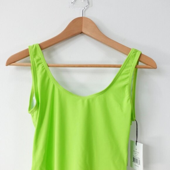 ONIA Swimsuit Medium Lime Green One Piece High Cut Backless Bathing Beach Kelly - Picture 2 of 10